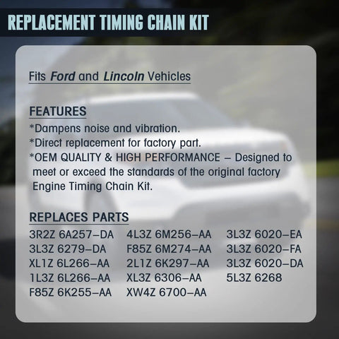 Beef Up Your 5.4 3V Engine With This Timing Chain Kit Including Cam Phaser, Tensioner And Sprocket For 2004 2008 F150 And 2005 2010 Expedition