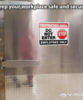 Restricted Area Signs Stickers 10x7 Inches 2 Pack Keep Out Do Not Enter Authorized Personnel Only Employees Only Ultra Durable Workplace Safety Labels Indoors on metal door