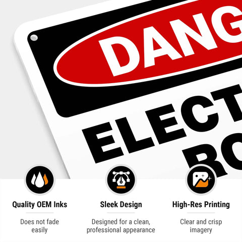 Hella Tough Aluminum Electrical Room Sign For Indoor And Outdoor Areas with fade-proof ink and sleek design.