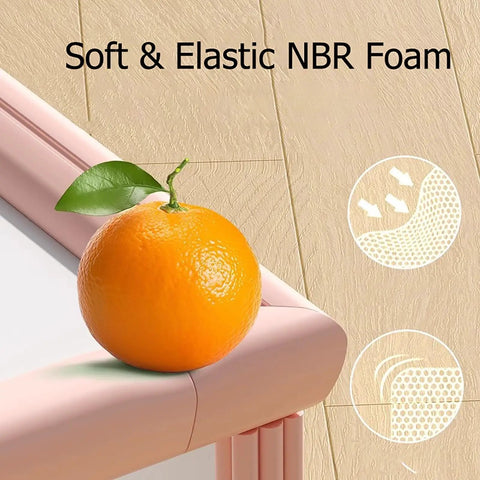 Edge Corner Protector Self Adhesive Foam Bumper Guard for Furniture 78.7 inch NBR Cushion Kid Safe corner detail with orange