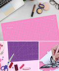 Headley Tools pink A3 double-sided self-healing cutting mat, 18x12 inches, 5-ply for fabrics and crafts