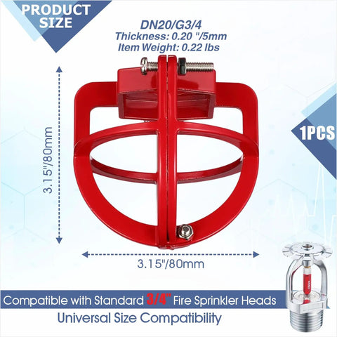 Heavy Duty Fire Sprinkler Head Guard Cage Built Tough To Take A Beating Solid Metal Protector Cover dimensions 3.15" for 3/4" heads.