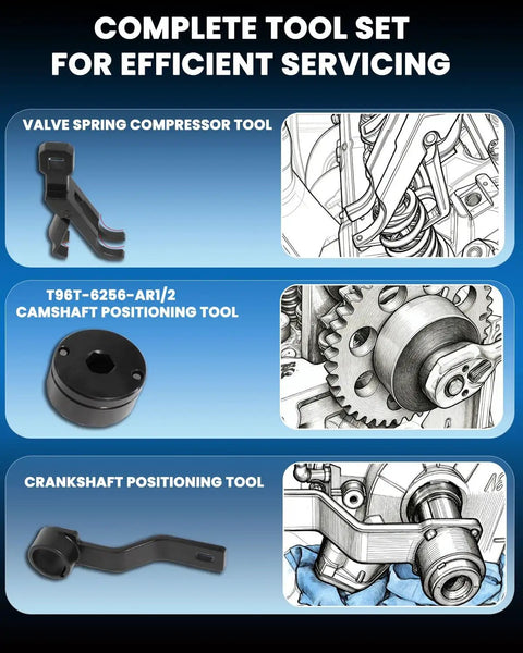 Ford Engine Timing Tool Kit For 4.6L 5.4L And 6.8L V8 With 2 Valve And 4 Valve Heads valve spring compressor tool and others