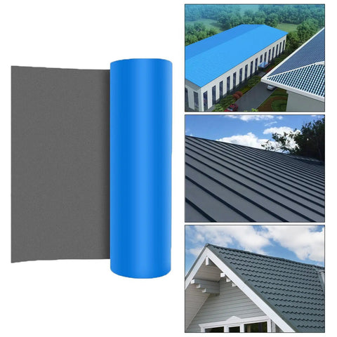 Heavy Duty Pro Grade Self Adhesive Roofing Tape And Lock Tight Leak Barrier RV Rubber Roof Underlayment displayed with installation examples.