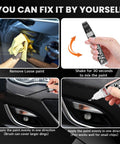 Color Accurate Black Car Touch Up Paint Kit For A Slick, Seamless Scratch Repair With Quick Dry, A Glossy, Waterproof Finish shown in DIY use steps
