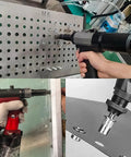 Heavy Duty M5 Rivet Nut Kit, Top Tier Stainless Steel Threaded Inserts With Knurled Grip, tools installing nutserts into metal sheets.
