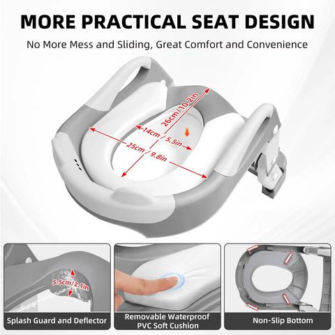 Kickstart Your Tot Seamless Transition With This Upgrade 3 In 1 Potty Training Seat And Step Stool Featuring Rock Solid Non Slip Base Soft Grip Handles Foldable Design For Boys And Girls