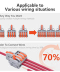 10 Pack Lever Wire Connectors For Quick DIY Wiring, 1 Inch 4 Output Terminal Block, wiring installation demonstration
