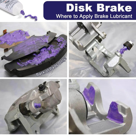 Application of Pro Grade High Temp Brake Caliper Grease For Disc Brakes, 2 Pack 1oz Each, synthetic silicone on brake parts
