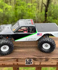 SCX24 1 By 24 Scale Sticker Sheet Pack Premium Retro OG Style Decals on RC car, side view, outdoors
