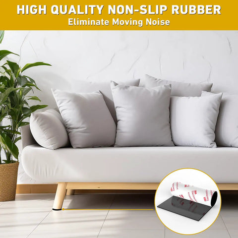 Living room sofa with Two Pack Anti Slip Pads Self Adhesive Silicone Rubber Mats For Furniture And Home Use 30x15 Cm Non Slip Protector 2 mm thick.
