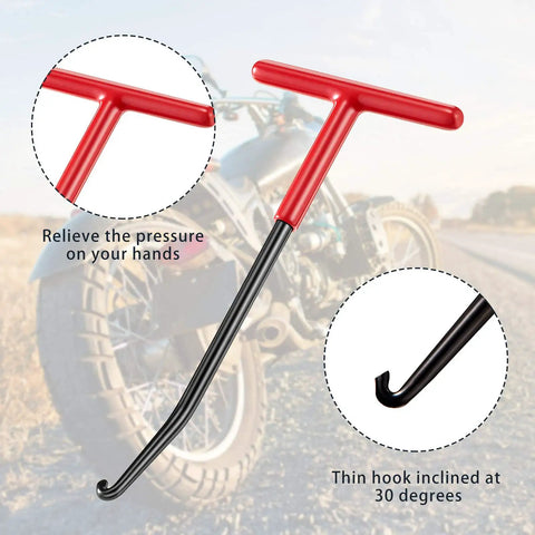 Two Piece Exhaust Spring Puller Tool Hooks Kit For Motorcycle Dirt Bike And Snowmobile Removal T Handle Hanger Expander