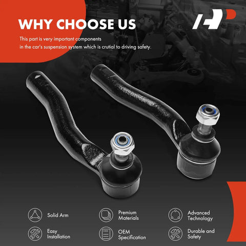 Toyota Corolla Front Outer Tie Rod End Replacement Pair For 2003 2008 Models With Easy Install OE Fitment And Premium Steering Linkage Durable Steel Construction And Drop In Ready To Install. front outer tie rod ends, steel ball studs