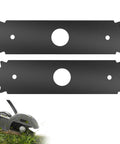 Two Pack 8 Inch Reversible Heavy Duty Hardened Steel Edger Blade For Expand It System Compatible With Ryobi UT50500 UT15518 RY15518 RYEDG11 P2310 P2300B Tough As Nails Replacement Edger Blade, shown in front view with lawn edger.