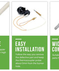 Threaded Thermocouple Female Spade Connector Brass Fitting With Flame Out Protection details for propane patio heaters