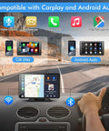 7 Inch Portable Wireless CarPlay Screen For Your Ride, Touchscreen Double Din Car Stereo With Apple CarPlay And Android Auto on dashboard