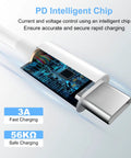 USB-C to USB-C charging cable with exposed internal PCB and PD intelligent chip, close-up
