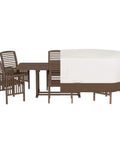 Outdoor Patio Furniture Cover For Large Table And Chairs Waterproof UV Resistant Weatherproof With Secure Straps Beige Tan 110 By 84 Inches