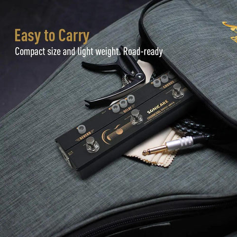 Acoustic Guitar Pedal Multi Effects With Analog Preamp And 2 Band EQ Warm Natural Tone Chorus Delay Reverb XLR Output