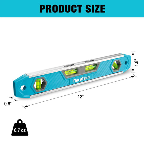 12 Inch Magnetic Torpedo Level With Neon Bubbles And V Groove For Right On Point Layouts And Quick Slope Readings Built Heavy Duty For No Sweat Diy Projects And Solid Contractor Work