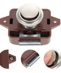 5 Pack Push Button Latches Zinc Alloy For Cabinets And Drawers Durable Grab And Go Quick Access Hardware with close-up details