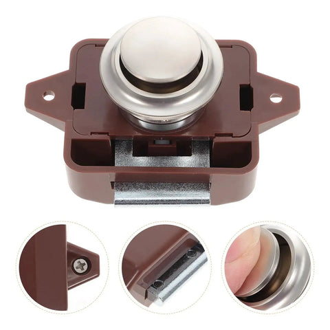 5 Pack Push Button Latches Zinc Alloy For Cabinets And Drawers Durable Grab And Go Quick Access Hardware with close-up details