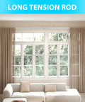 Heavy Duty No Drilling Shower Curtain Rod For Windows Or Patio Extends From 41 To 126 Inches With 1.26 Inch Diameter Tension Rod