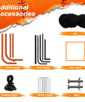 Additional accessories for Portable Baseball Rebounder Net, including frames, net, target, bungee cords, stakes, and bolts.