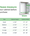 Size guide for expandable closet shelves set, adjustable shelf boards for cabinets and pantries, showing depth and width measurements.