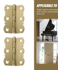 Golden Brass Piano Music Stand Hinges With Thick Bearings Old-School Vintage Style Folding Flips For Durable Noiseless Rotation