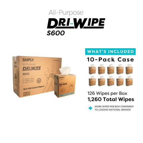 All Purpose Disposable Wipes For Auto Shops And Industrial Cleaning, 1,260 Total From 10 Boxes Of 126, 8 By 14 Inch Center Pull Sheets