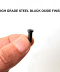 Close-up of a single screw from the Torx Oval Head Screw Set For Precision Tools And Mounts, black oxide finish visible.
