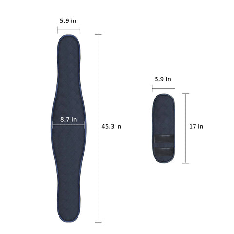 Plug In Back Heating Pad With Vibration Massager Low Heat And Auto Shut Off Heated Waist Belt dimensions shown