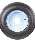 Two Pack Trailer Tire On Rim Set 4.80 8 480 8 4.80 X 8 White Wheel With 16.5 Inch Overall Diameter Load B Four Lug On 2.83 Inch Center Bore