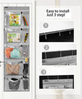 Weekly Kids Closet Organizer Hanging Wardrobe Organizer Monday Through Friday With Clear PVC Pockets Five Large Compartments Grey