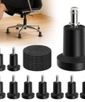 High Grade Stationary Office Chair Glides Swap Out Rolling Stool Casters Secure Non Slip Base Protects Flooring Tight Fit Design Keeps Your Workspace Locked Down Smooth 10 Pack with black nylon build.