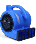 Heavy-Duty 1/4 HP 1000 CFM Air Mover Blower Fan in blue for fast carpet drying, large area ventilation, side view