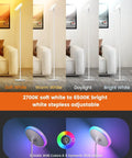 71 Inch Tall LED Floor Lamp With Remote And Touch Control 42W 3700LM 5 Color Temperatures in soft, warm, daylight, bright white