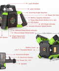 Heavy Duty Electronic Self Leveling Rotary Red Laser Level Kit detailed view with buttons and indicators for accurate alignment.