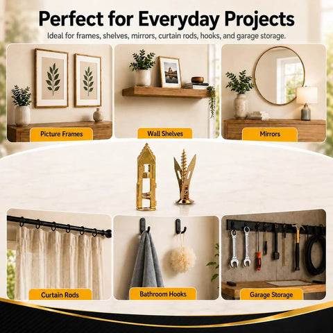 120 Piece Self Drilling Drywall Anchors And Screws Kit With 60 Heavy Duty Steel Anchors And 60 Screws in storage box for frames and decor