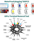 Pin Connector Kit With Crimping Pliers, Pro Grade 450Pcs Terminal Pins, 26 Types, 360Pcs Waterproof Seals, 18 Pin Needle Extractor