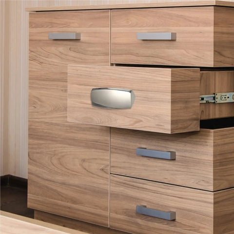 Two Sets Push Button Latch For Cabinet, Drawer, Table, Camper, And Cupboard with thumb rotation on wooden drawer