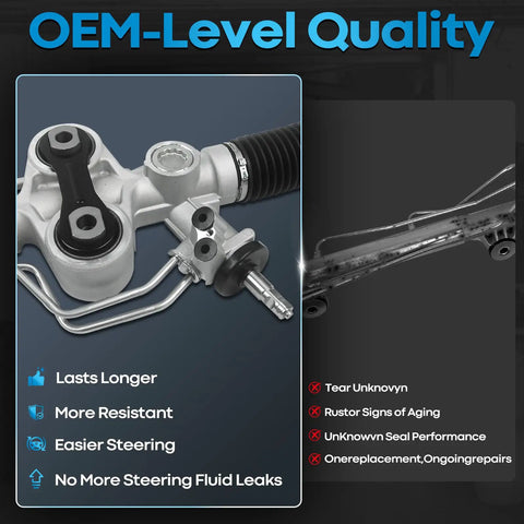 Chevrolet Silverado 1500 And GMC Sierra 1500 Hydraulic Power Steering Rack And Pinion For 2007 To 2013 Models With Outer Tie Rod Ends Left Hand Drive Replacement Ready To Install