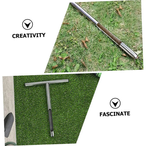 Pro Grade Durable Stainless Steel Soil Probe Sampler For Garden Testing And Sampling in lawn and artificial grass setup.