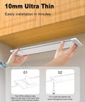 Under Cabinet LED Lighting Kit With 5 Color Temperatures Mesh App DIY Control 14W 920 Lumens ETL installation under cabinet