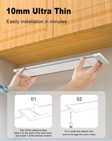Under Cabinet LED Lighting Kit With 5 Color Temperatures Mesh App DIY Control 14W 920 Lumens ETL installation under cabinet