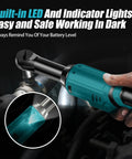 21V Cordless Ratchet Wrench Kit With 60 Ft Lbs Torque, 400 RPM, Extended Battery, Workhorse Power, shown in use with LED light