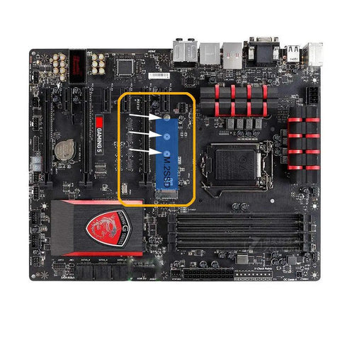 Premium M.2 NVMe SSD Mounting Screws Kit Including Sixty Heavy Duty PCIe NGFF 2280 Hardware Fasteners For Instant Laptop And Motherboard Upgrades No Sweat Guarantee displayed on motherboard.