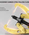 Heavy Duty Bearing Puller With Swappable Two Or Three Jaw Config For Zero Hassle Flywheel And Gear Removal In 10 Inch 5 Ton High Carbon Steel close-up of thickened pulling claw.