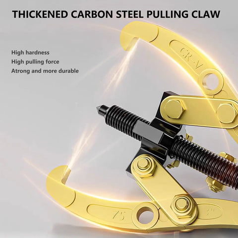 Heavy Duty Bearing Puller With Swappable Two Or Three Jaw Config For Zero Hassle Flywheel And Gear Removal In 10 Inch 5 Ton High Carbon Steel close-up of thickened pulling claw.